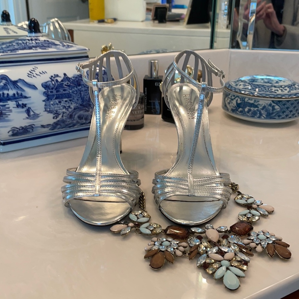 Silver heels.